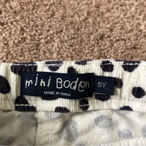 Mini Boden Cow Print Cords Girls 5Y Pants Button Close Zip Fly Black White - Picture 4 of 9